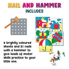 wonderLearn Hammer and Peg Toy for 2+ Year Old Boy/ Girl/ Child- Motor Skill, Early Development Pretend Play Toy, Fun Learning Educational Game