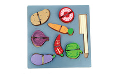 wonderLearn Wooden Vegetable Kitchen Toy Set (2+ Year Old)- Pretend Play Toys, Wooden Vegetables Identification, Colour Recognition